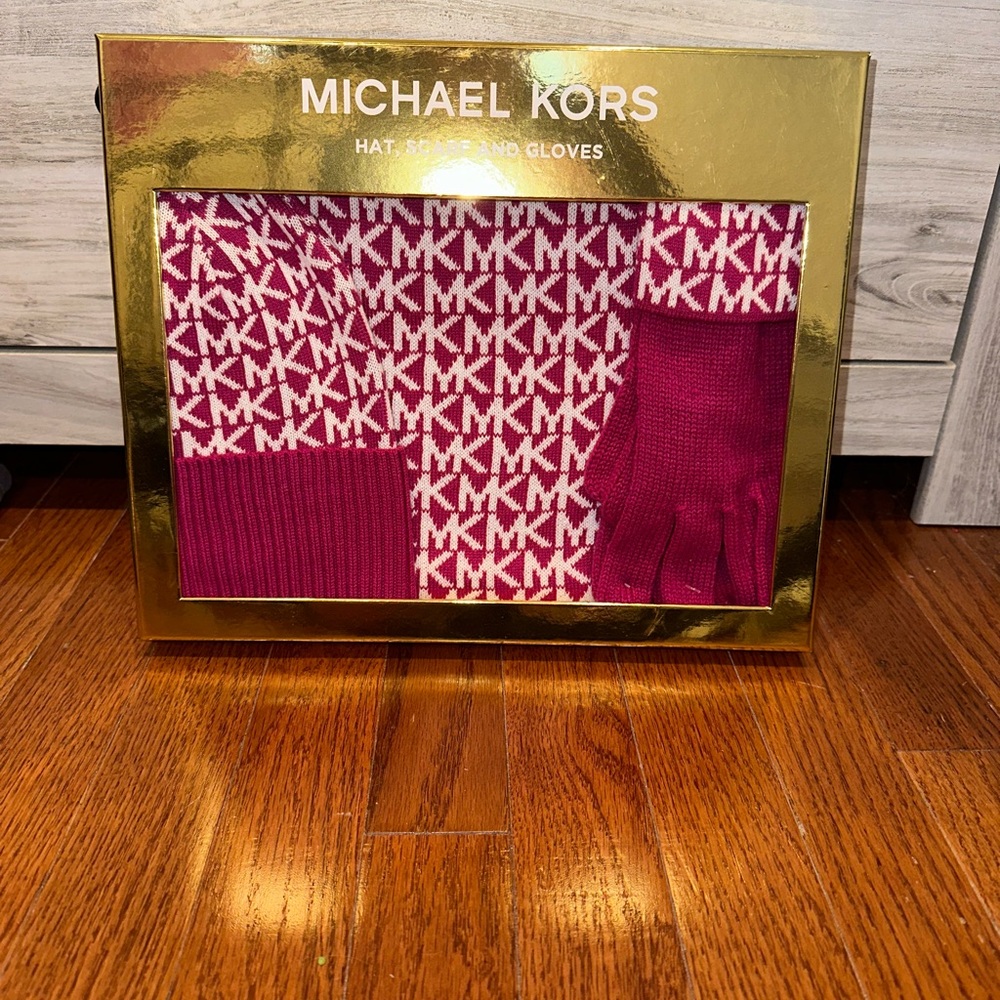 Michael Kors Hat, Scarf, and Gloves Set